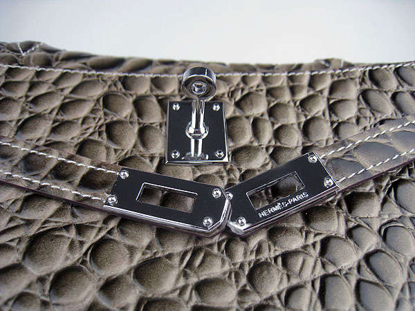 AAA Hermes Kelly 22 CM Python Leather Handbag Grey H008 On Sale